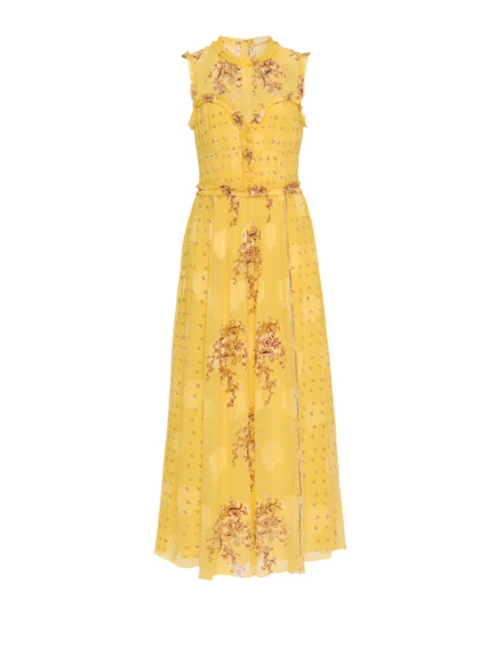 Ulla Johnson Kasia Silk Chiffon Midi Dress in Soleil Sz. 10 - Picture 4 of 6
